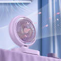 LF-002 Mini USB Rechargeable Light Desktop Fan Rotatable Night Light Silent Fan(Purple)