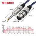 0.5m Blue and Black Net TRS 6.35mm Male To Caron Female Microphone XLR Balance Cable