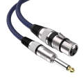 1m Blue and Black Net TRS 6.35mm Male To Caron Female Microphone XLR Balance Cable