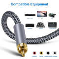2m Pure Copper RCA Coaxial HIFI Digital Audio Cable SPDIF Subwoofer Speaker Cable(Silver Gray)