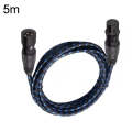 KN006 5m Male To Female Canon Line Audio Cable Microphone Power Amplifier XLR Cable(Black Blue)
