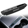 For Tesla Model 3/Y Car USB Hub Docking Station With Digital Display Ambient Light(Black)
