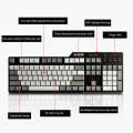 Ajazz AK35I 110 Keys White Light Backlight PBT Keycap Wired Mechanical Keyboard Tea Shaft (Gray W...