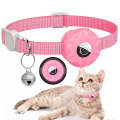 For AirTag Tracker Silicone Case Reflective Pet Cat Collar With Bell(Luminous Pink)