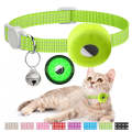 For AirTag Tracker Silicone Case Reflective Pet Cat Collar With Bell(Luminous Yellow)