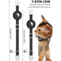 For AirTag Tracker Silicone Case Reflective Pet Cat Collar With Bell(Black)
