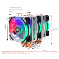 Desktop Computer Double Copper Tube CPU Radiator Super Quiet Blue Light 3-pin Single Fan