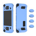 For Steam Deck Game Controller Soft Silicone Protective Cover Case With 4pcs Key Cap(Luminous Blue)