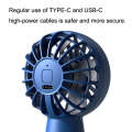USB Outdoor Mini Handheld Brushless Motor Fan, Style: 1200mAh(Blue)