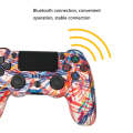 For PS4 Wireless Bluetooth Game Controller With Light Strip Dual Vibration Game Handle(Skeleton)