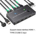 KVM201TCC 2 X Type-C/USB-C Input 2 In 1 Out 4K 60HZ KVM HD Switcher(Black)