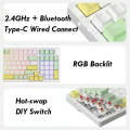 Ajazz AK992 99 Keys Wireless/Bluetooth Three-Mode Hot Swap RGB Gaming Mechanical Keyboard Red Sha...