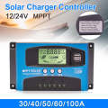 YCX-003 30-100A Solar Charging Controller with LED Screen & Dual USB Port Smart MPPT Charger, Mod...