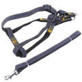 BG-Q1025 Leash+Chest Strap Thickened Strong Denim Pet Dog Leash Set, Size: S(Black)