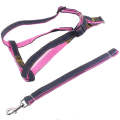 BG-Q1025 Leash+Chest Strap Thickened Strong Denim Pet Dog Leash Set, Size: M(Pink)