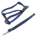 BG-Q1025 Leash+Chest Strap Thickened Strong Denim Pet Dog Leash Set, Size: L(Blue)