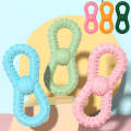 BG5039 Number 8 Shape Dog Teething Stick TPR Pet Chewing Toy Ball(Pink)
