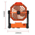 Outdoor Infinitely Variable Speed Portable Large Wind Charging Camping Lighting Fan(Black Orange)
