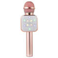 WS-1818 LED Light Flashing Microphone Self-contained Audio Bluetooth Wireless Microphone(Rose Gold)