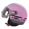 GXT Electric Vehicle Half Cover Helmet Four Seasons Retro Helmet, Size: M(Pink Flower)