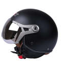 GXT Electric Vehicle Half Cover Helmet Four Seasons Retro Helmet, Size: L(Matte Black)