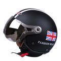 GXT Electric Vehicle Half Cover Helmet Four Seasons Retro Helmet, Size: L(Matte Black Flower)