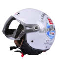 GXT Electric Vehicle Half Cover Helmet Four Seasons Retro Helmet, Size: L(White Shield 83)