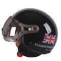GXT Electric Vehicle Half Cover Helmet Four Seasons Retro Helmet, Size: XL(Bright Black Flower)