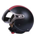 GXT Electric Vehicle Half Cover Four Seasons Retro Helmet, Size: M(Black Red)