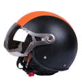 GXT Electric Vehicle Half Cover Four Seasons Retro Helmet, Size: L(Black Orange)