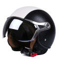 GXT Electric Vehicle Half Cover Four Seasons Retro Helmet, Size: XL(Black White)