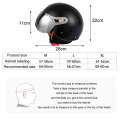 GXT Electric Vehicle Half Cover Four Seasons Retro Helmet, Size: XL(Black Red)