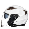 GXT 708 Electric Vehicle Dual Lens Helmet Four Seasons Safety Helmet, Size: XL(Bright White)