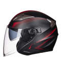 GXT 708 Electric Vehicle Dual Lens Helmet Four Seasons Safety Helmet, Size: L(Matt Black Red)