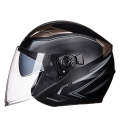GXT 708 Electric Vehicle Dual Lens Helmet Four Seasons Safety Helmet, Size: XL(Matt Black Gray)