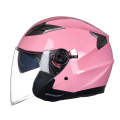 GXT 708 Electric Vehicle Dual Lens Helmet Four Seasons Safety Helmet, Size: M(Light Pink)