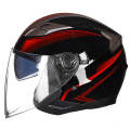 GXT 708 Electric Vehicle Dual Lens Helmet Four Seasons Safety Helmet, Size: M(Bright Black Red)