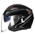 GXT 708 Electric Vehicle Dual Lens Helmet Four Seasons Safety Helmet, Size: XL(Bright Black Gray)