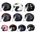 GXT 708 Electric Vehicle Dual Lens Helmet Four Seasons Safety Helmet, Size: M(Matt Black Blue)