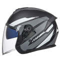 GXT Electric Vehicle Four Seasons Sun Protection & Windshield Double Lens Helmet, Size: M(Matt Bl...