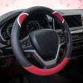 38cm Cute Rabbit Women Cartoon Car Steering Wheel Cover, Color: Round Black Red