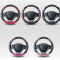 38cm Cute Rabbit Women Cartoon Car Steering Wheel Cover, Color: Round Black Pink