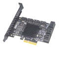 PCIE 4X To 10 Port  SATA 3.0 Adapter Expansion Card ASMedia ASM1166 Converter