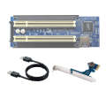 PCI-E 1X To Dual PCI Riser Card Extend Adapter Add Expansion Card For PC Computer