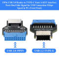 USB 3.0 19PIN Header to Type-E Front A-Key Interface Extend USB Ports to PC, Spec: Upward