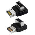 2pcs USB3.1 Type-E Computer Motherboard Interface 90 Degrees Elbow Front Type-C Adapter(PH74B)