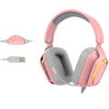 Ajazz AX368 Computer Game Audio Recognition RGB Headset 7.1 Channel Version (Pink)