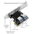 PCIE To PCI-E4 Port USB3.0 Expansion Card Graphics Card Extension(Half High Baffle)