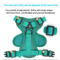 Pet Vest Harness + Traction Rope Set Reflective Breathable Dog Cat Harness, Size: L(Blue)
