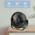 3-in-1 Electric Fan Wall Mounted Desktop Quiet Brushless Turbine Mini Fan, Style: USB Plug(Blue)